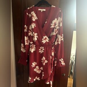 Cupcakes & Cashmere Burgundy Floral Dress